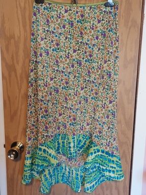 VTG Lunachix floral tie dyed Fairy core whimsigoth skirt L